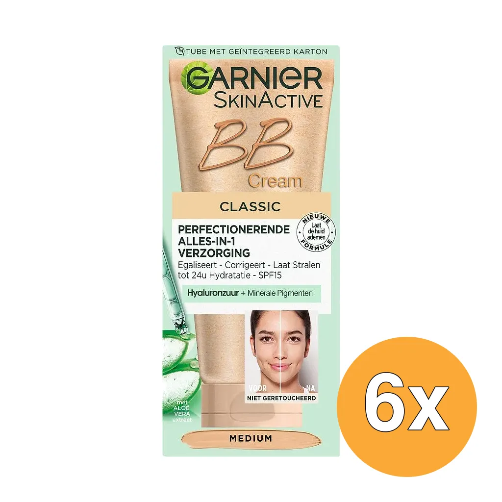 6x Garnier Skin Active BB Miracle Garnier Skin Perf Medium (50 ml)
