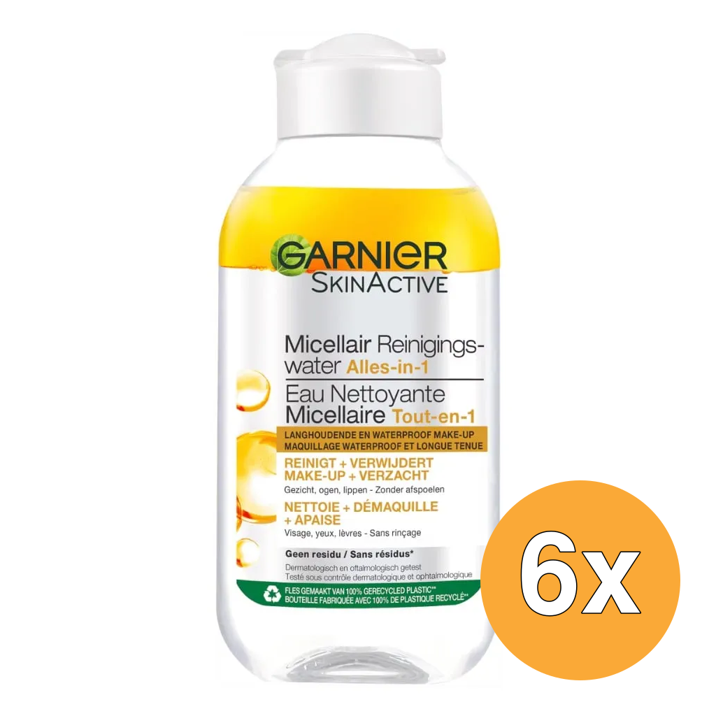 6x Garnier Skin Active Micellair Reinigingswater Olie (100 ml)