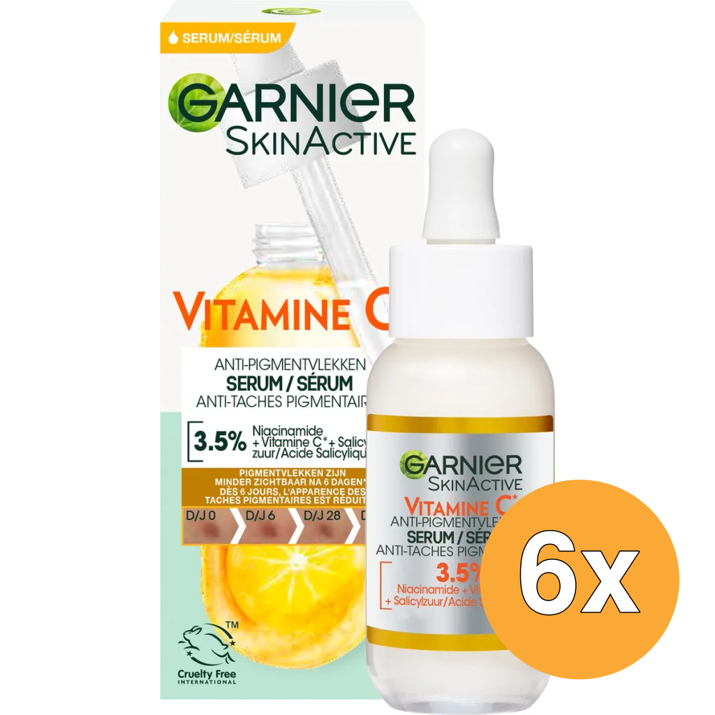 6x Garnier Skin Active Serum Anti Pigmentvlekken Vitamine C (30 ml)