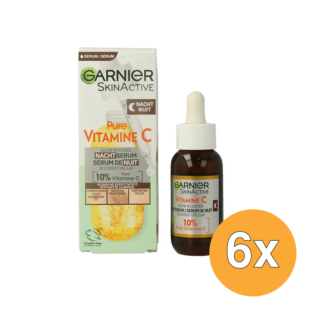 6x Garnier Skin Active Serum Nacht Anti Pigmentvlekken Vitamine C (30 ml)