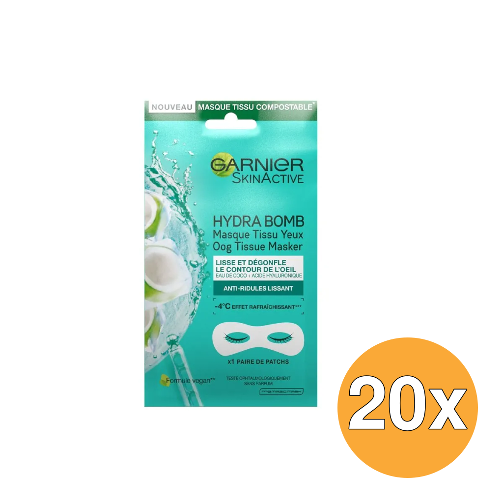 20x Garnier Skin Active Masker Tissues Hydra Bomb (1 stuk)