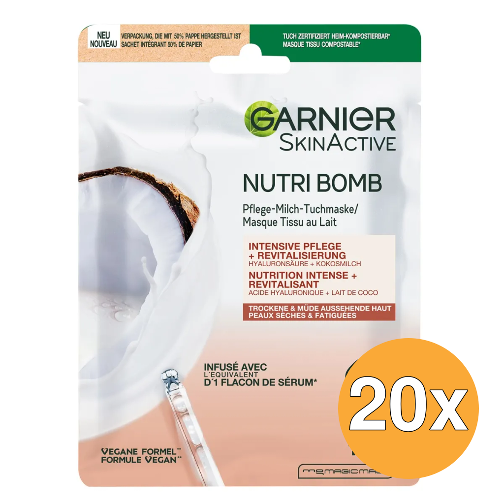 20x Garnier Skin Active Nutri Bomb Masker Coco (28 gr)