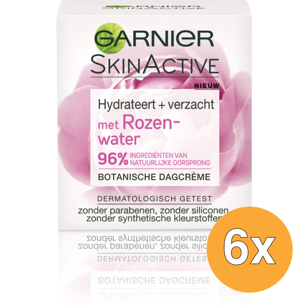6x Garnier Skin Active Botanische Dagcreme Roos (50 ml)