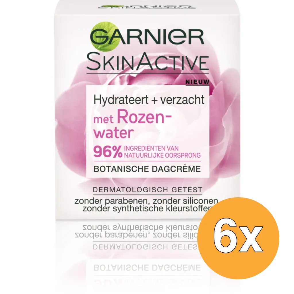 6x Garnier Skin Active Botanische Dagcreme Roos (50 ml)