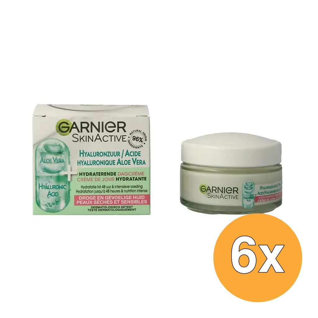 6x Garnier Skin Active Dagcreme Hyaluronzuur Aloe Vera (50 ml)