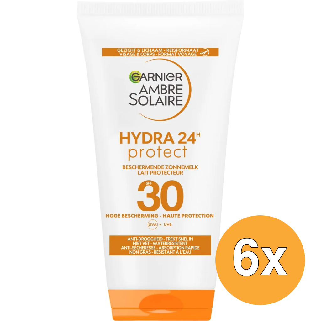 6x Garnier Ambre Solaire On The Go SPF30 Tube (50 ml)