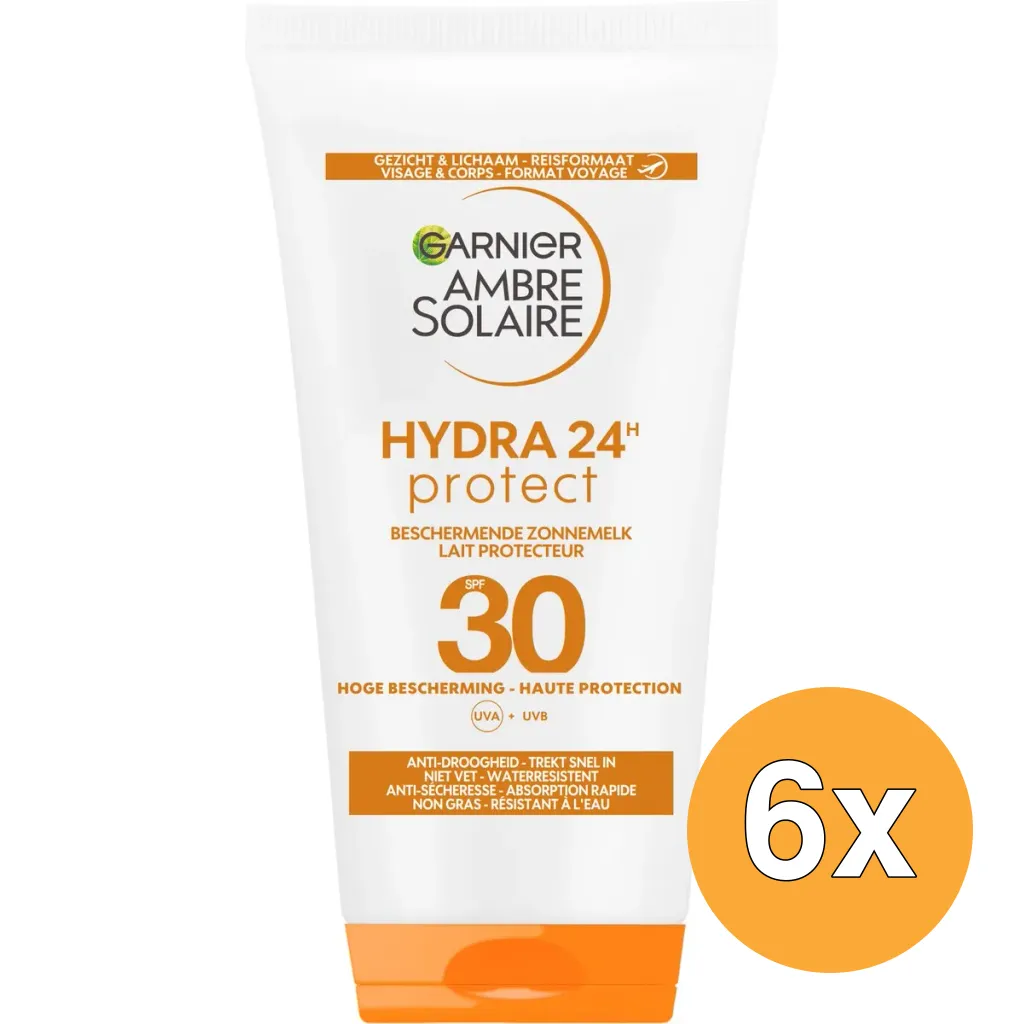6x Garnier Ambre Solaire On The Go SPF30 Tube (50 ml)