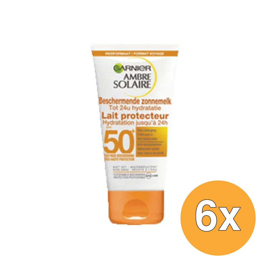 6x Garnier Ambre Solaire On The Go SPF50 Tube (50 ml)