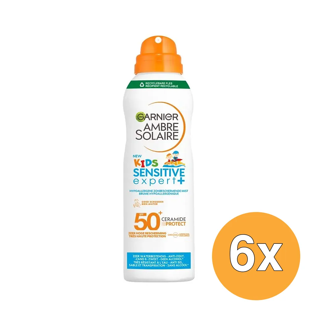 6x Garnier Ambre Solaire Kids Anti Zand Spray SPF50+ (150 ml)