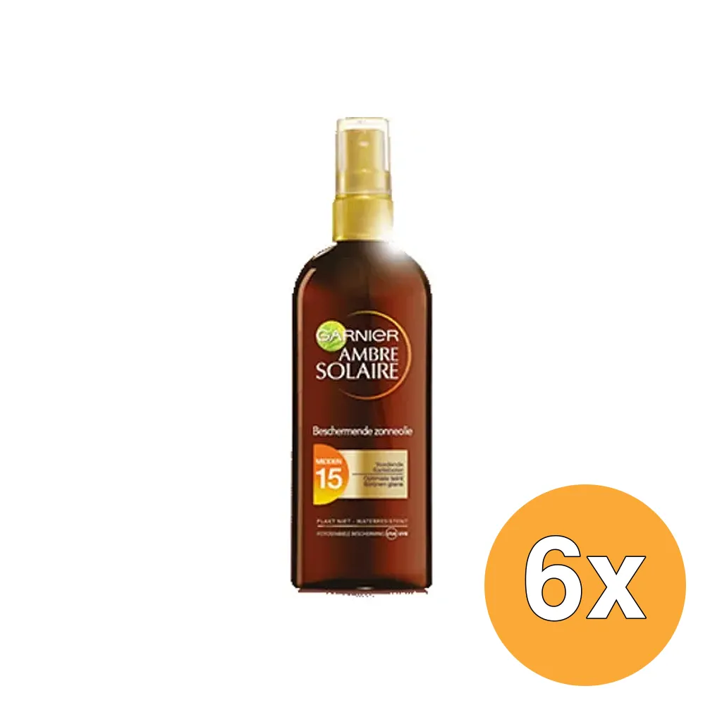 6x Garnier Ambre Solaire Zonneolie Spray SPF15 (150 ml)