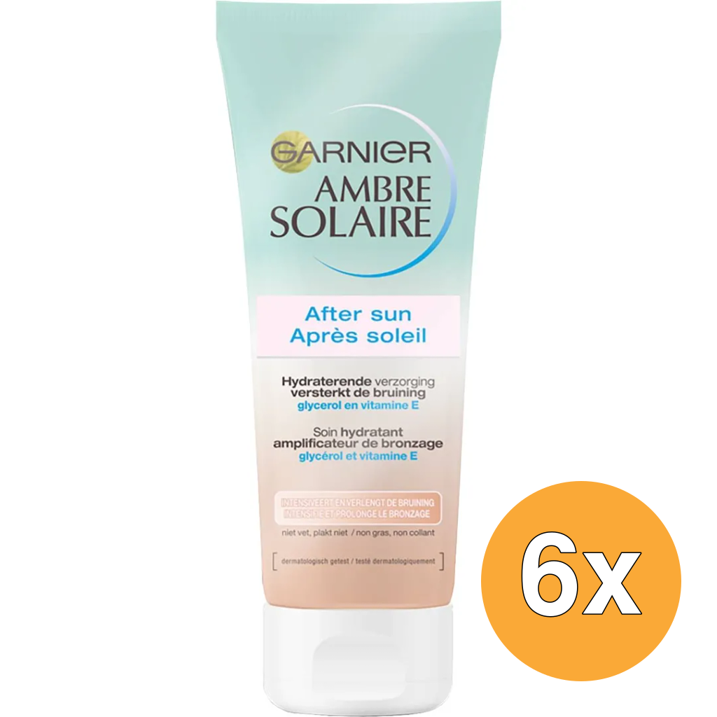 6x Garnier Ambre Solaire Aftersun Melk Met Zelfbruiner (200 ml)