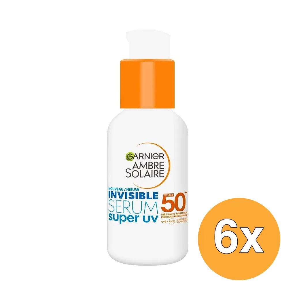 6x Garnier Ambre Solaire Sensitive Expert+ Gezicht Serum SPF50+ Super UV (30 ml)