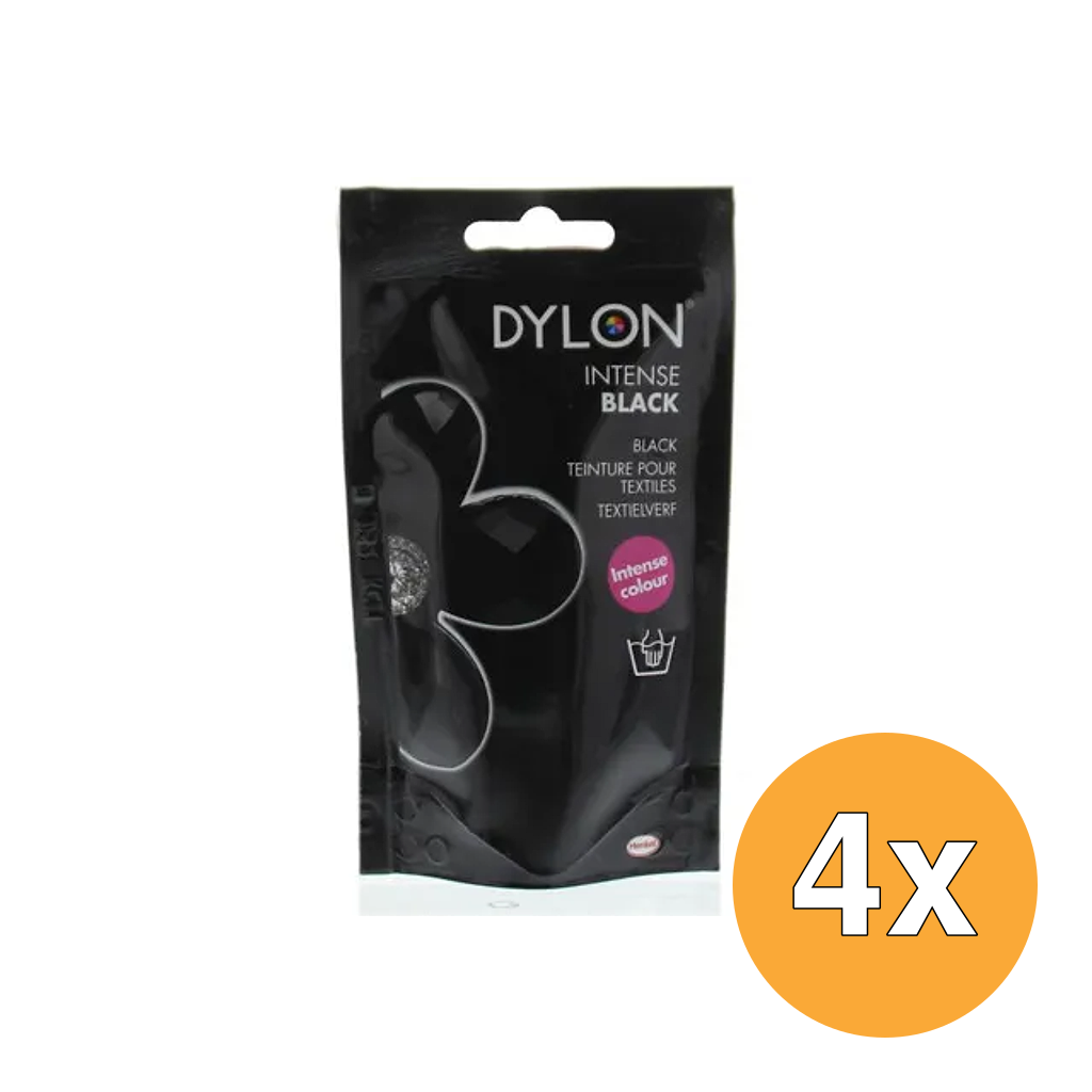 4x Dylon Handwas Verf Intense Black (50 gr)