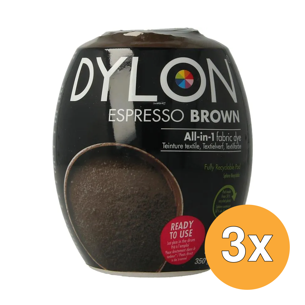 3x Dylon Pod Espresso Brown (350 gr)