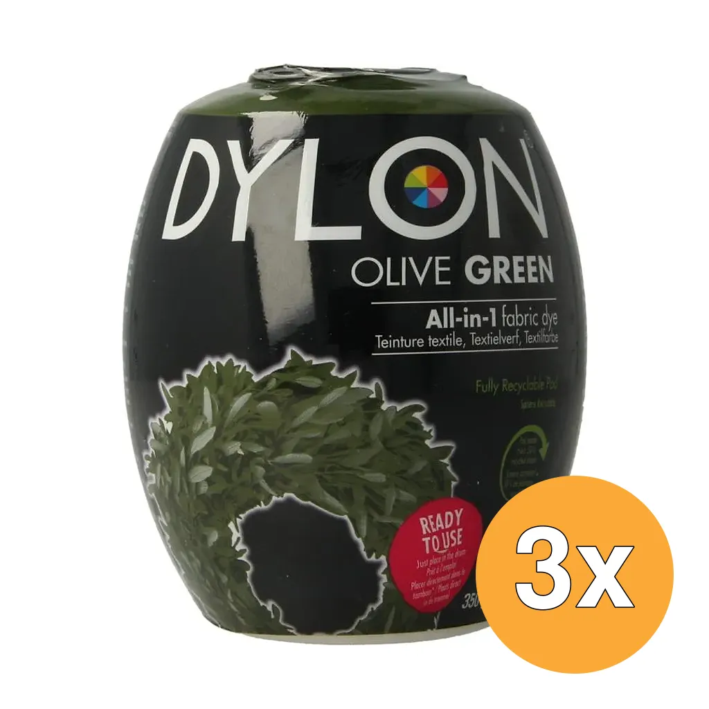 3x Dylon Pod Olivegreen (350 gr)