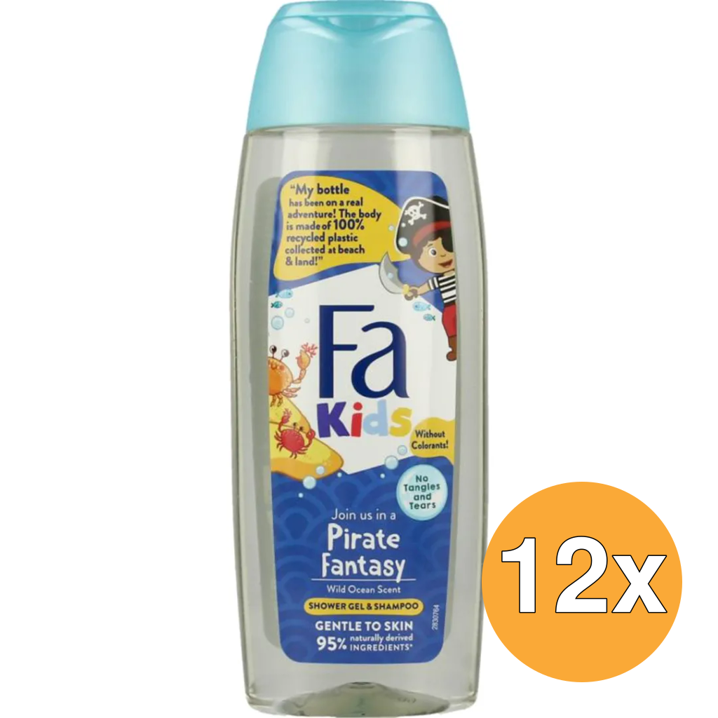 12x Fa Kids douche & shampoo piraat (250 ml)