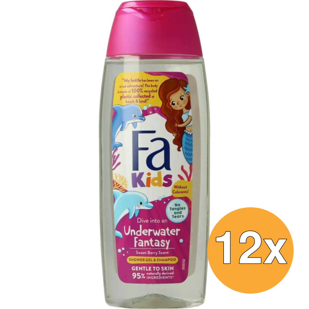 12x Fa Kids douche & shampoo mermaid (250 ml)
