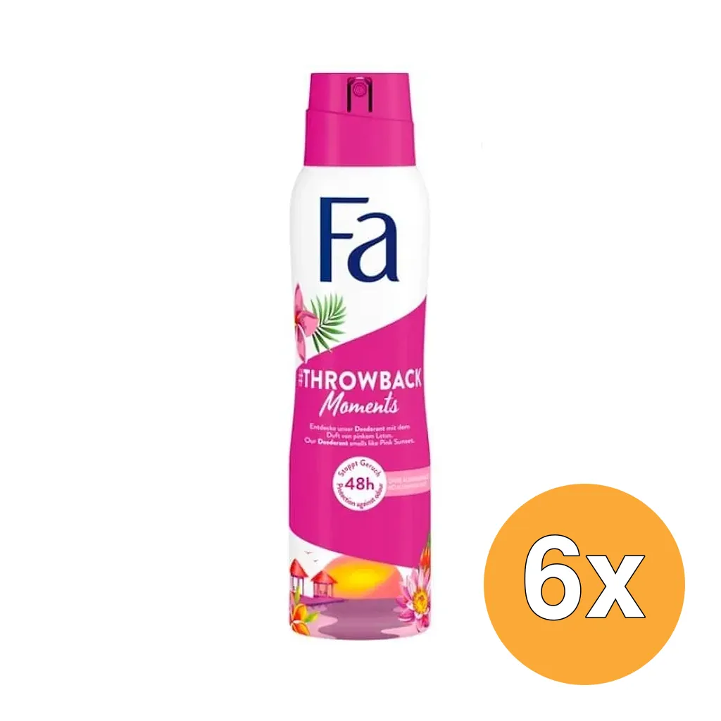 6x Fa Deo Spray Throwback Moments (150 ml)