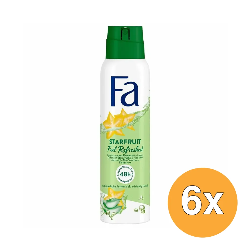 6x Fa Deo Spray Starfruit Feel Refreshed (150 ml)