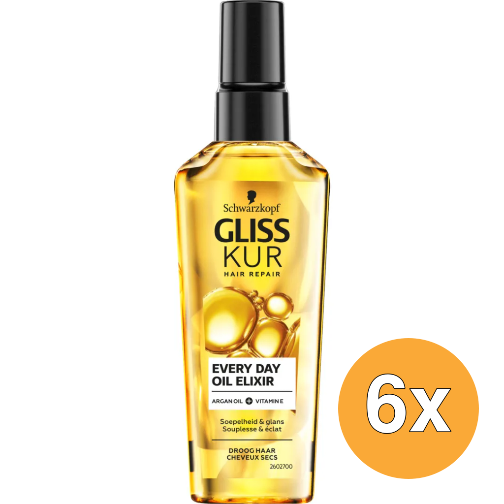 6x Gliss Kur Oil Elixer Ultimate Repair (75 ml)