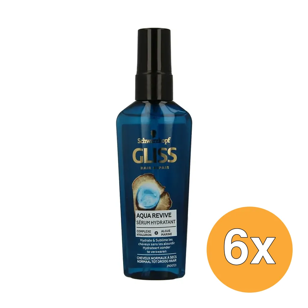 6x Gliss Kur Serum Aqua Revive (75 ml)