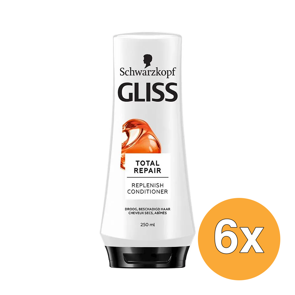6x Gliss Kur Conditioner total repair (200 ml)