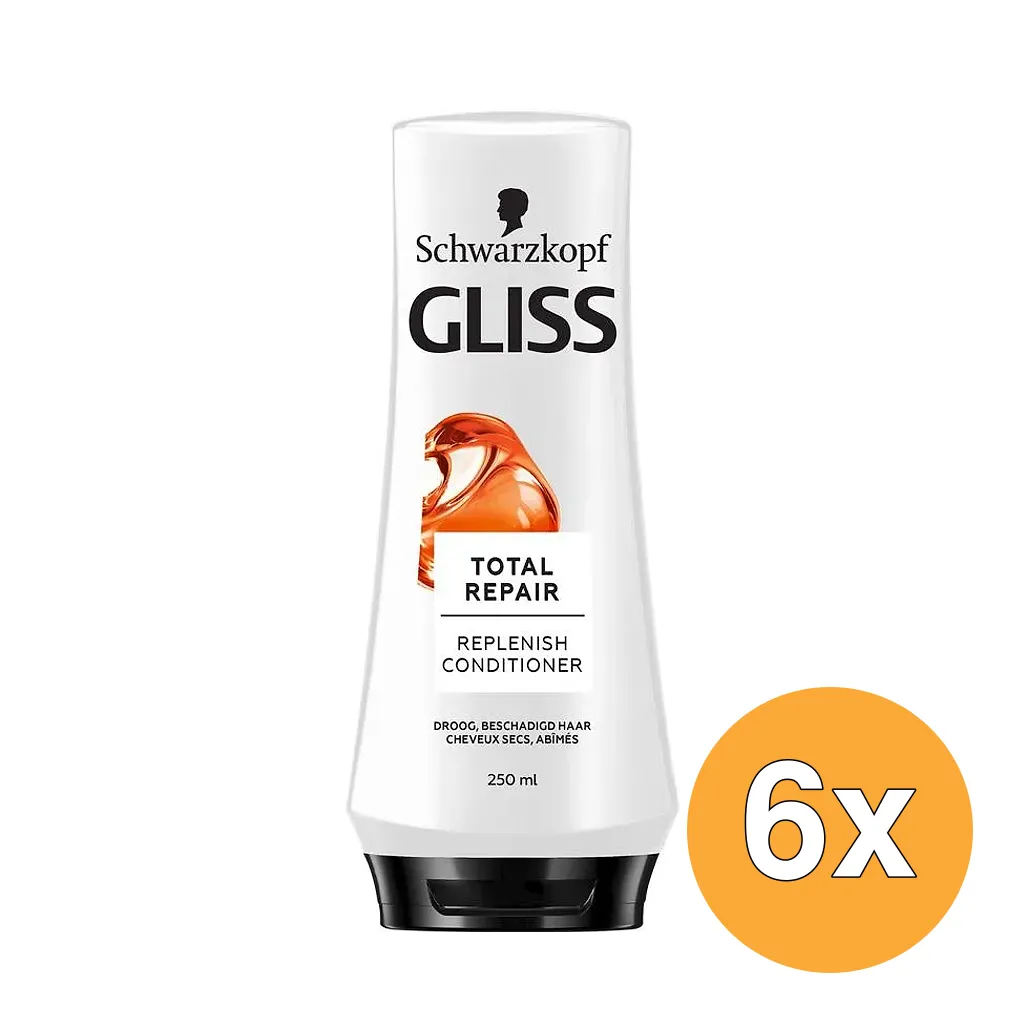 6x Gliss Kur Conditioner total repair (200 ml)
