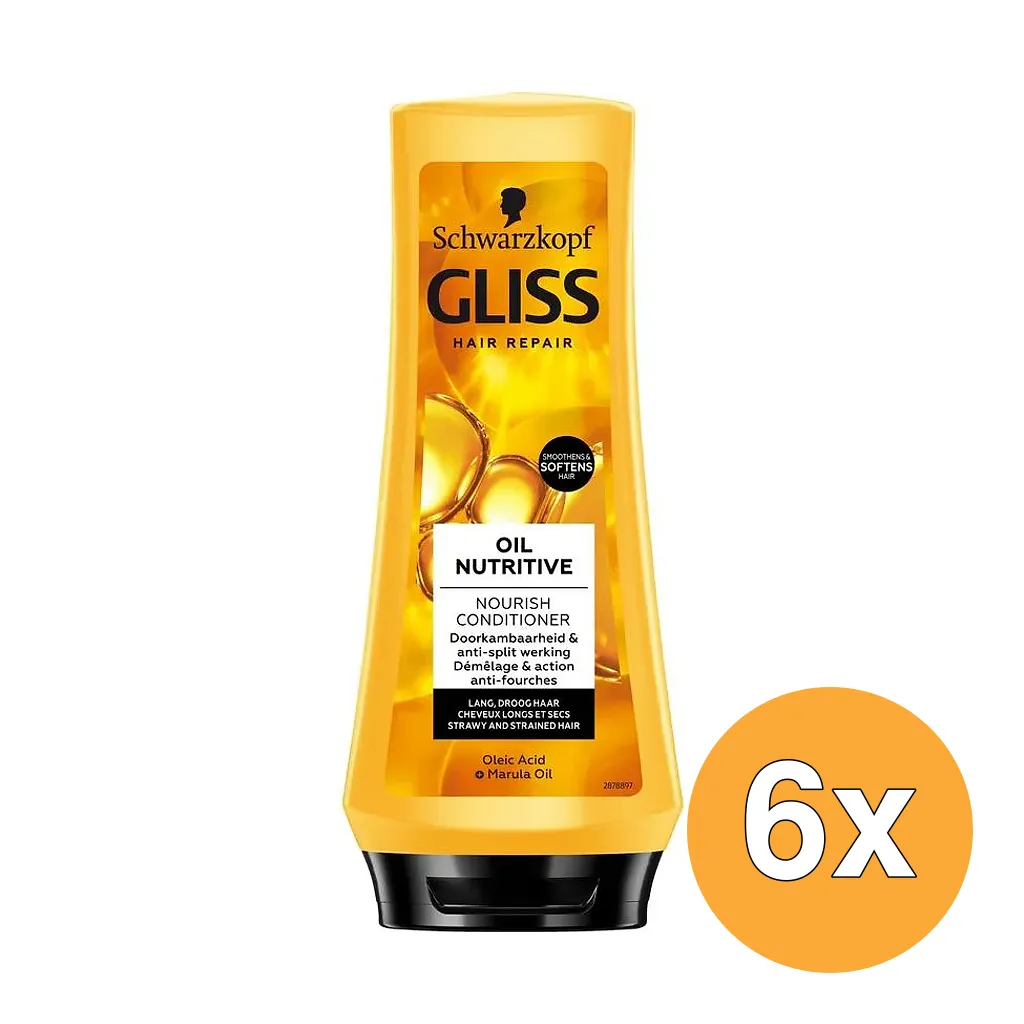 6x Gliss Kur Conditioner oil nutritive (200 ml)