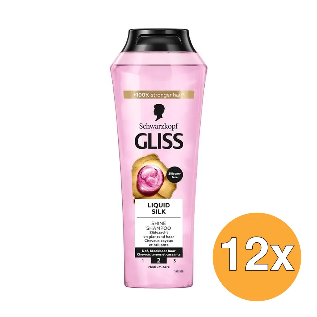 12x Gliss Kur Shampoo liquid silk (250 ml)