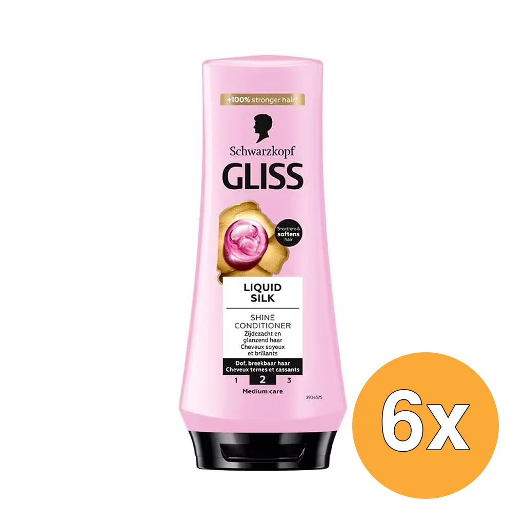 6x Gliss Kur Conditioner liquid silk (200 ml)