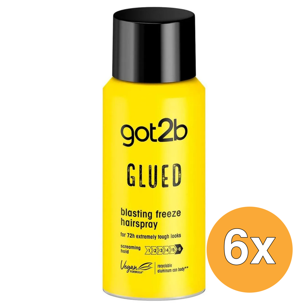 6x Got2B Glued Blasting Freeze Hairspray Mini (100 ml)