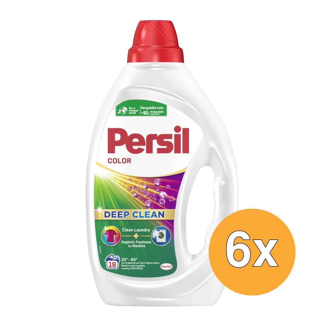 6x Persil Wasmiddel Gel Color 19 Wasbeurten (855 ml)
