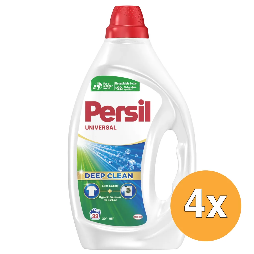4x Persil Wasmiddel Gel Universal 33 Wasbeurten (1485 ml)