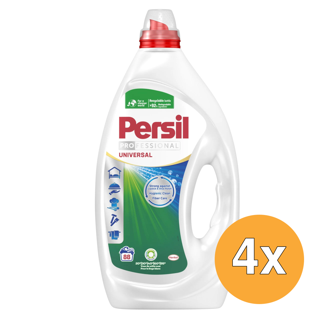 4x Persil Professional Wasmiddel Gel Universal 88 Wasbeurten (3960 ml)