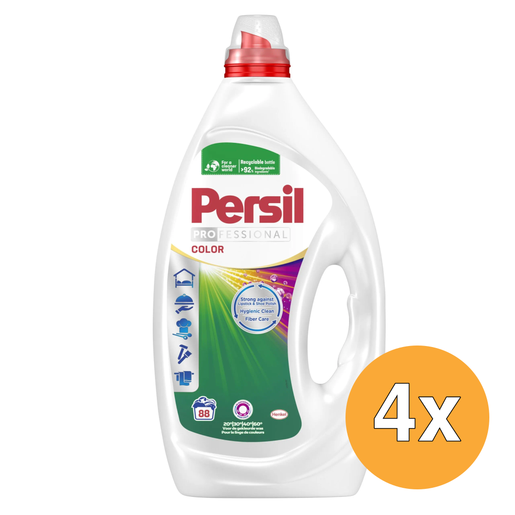 4x Persil Professional Wasmiddel Gel Color 88 Wasbeurten (3960 ml)