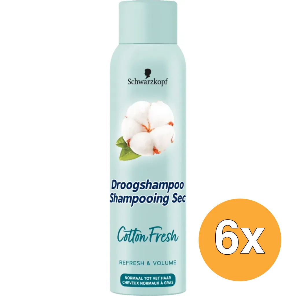 6x Schwarzkopf Droogshampoo cotton fresh (150 ml)
