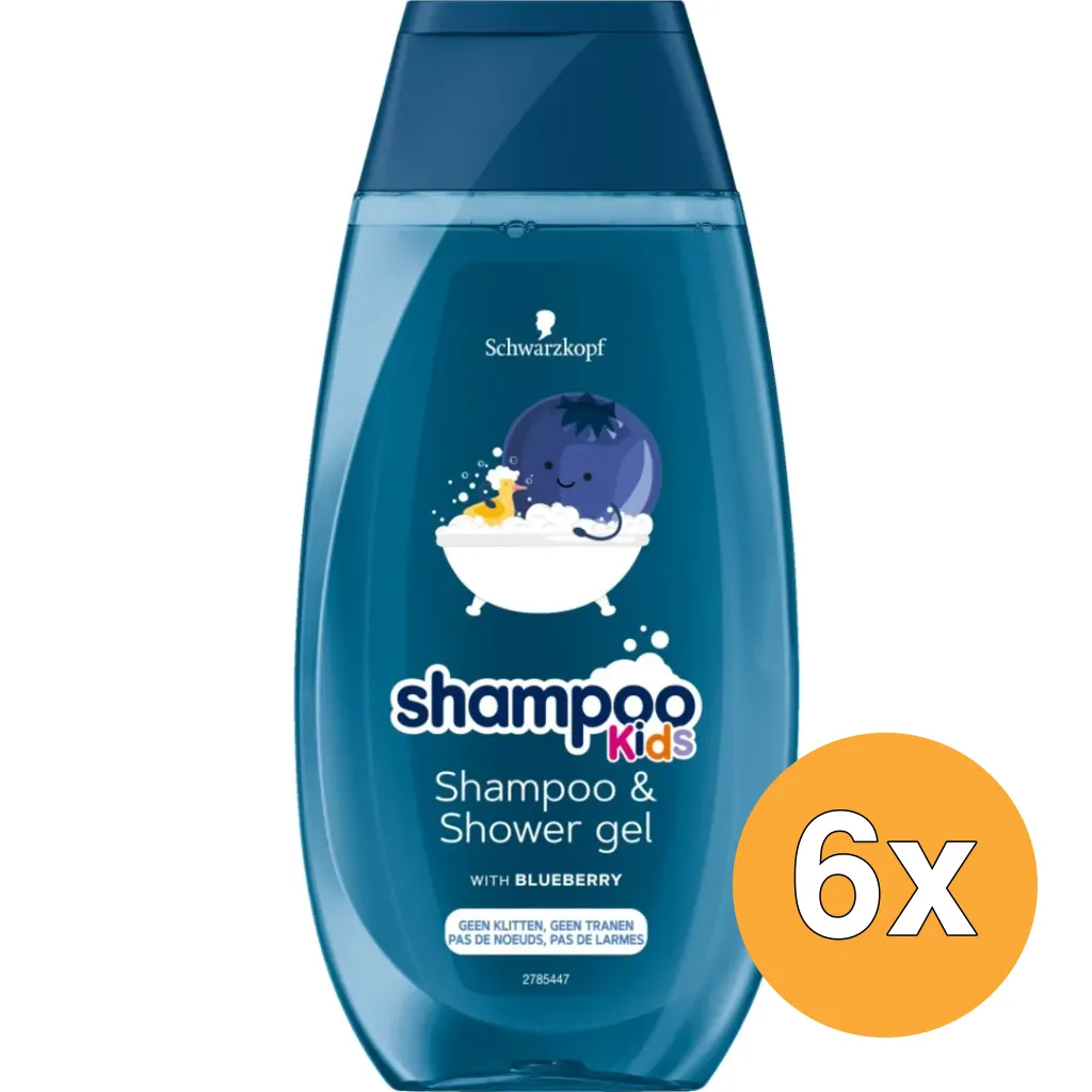 6x Schwarzkopf Kids blueberry shampoo & showergel (250 ml)