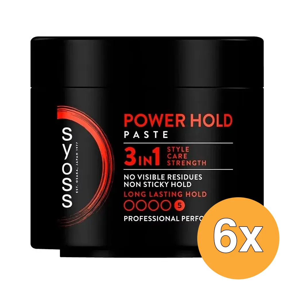 6x Syoss Paste Men Power Hold Extreme Styling Paste (150 ml)