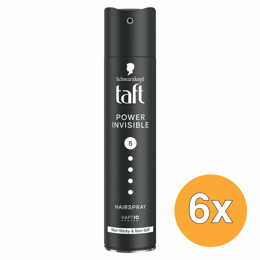 6x Taft Haarspray - Power Invisible Hold 5 (250 ml)