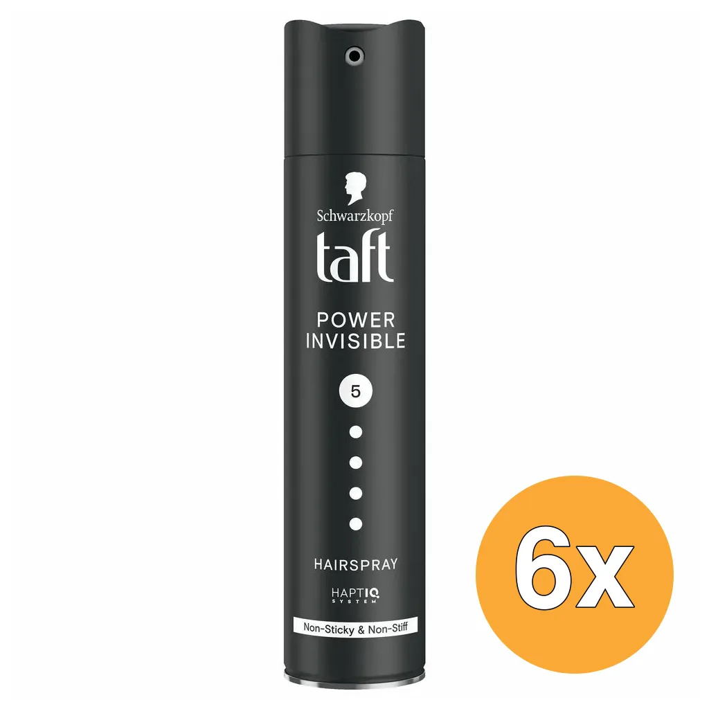 6x Taft Haarspray - Power Invisible Hold 5 (250 ml)