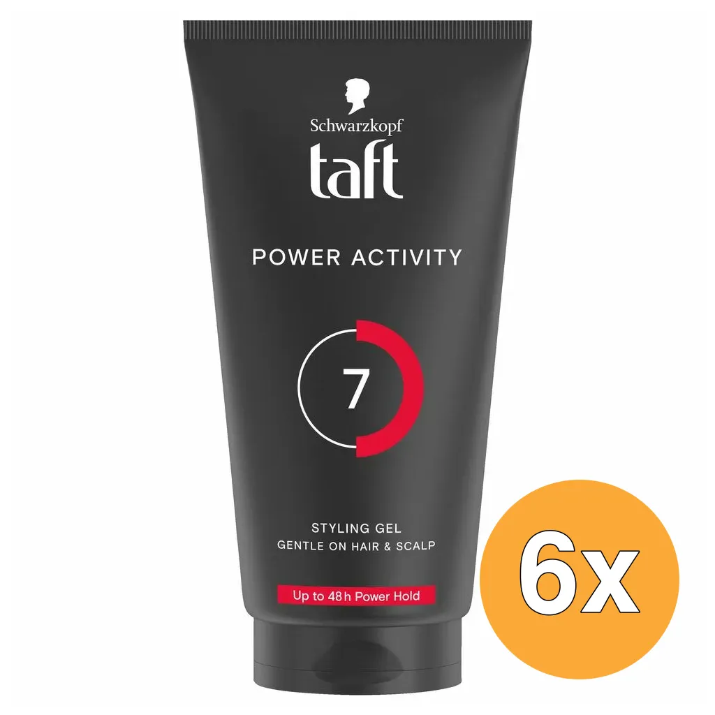 6x Taft Styling Gel - Power Activity Hold 7 (150 ml)