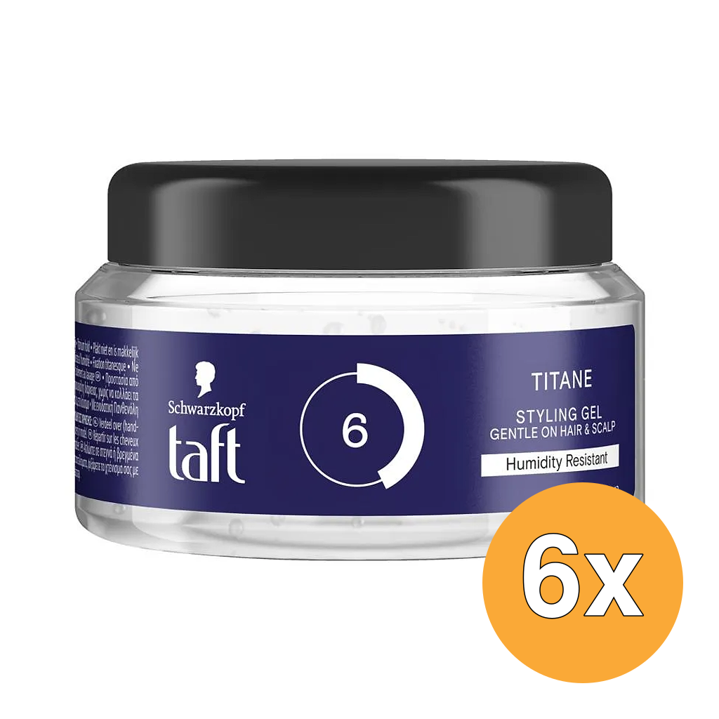 6x Taft Power Gel Titane Pot (250 ml)