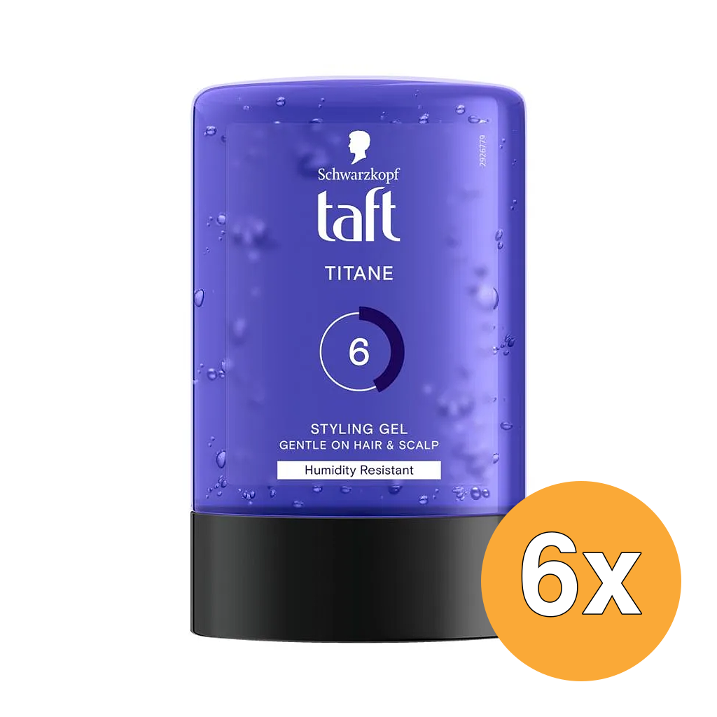 6x Taft Power Gel Titane Tottle (300 ml)