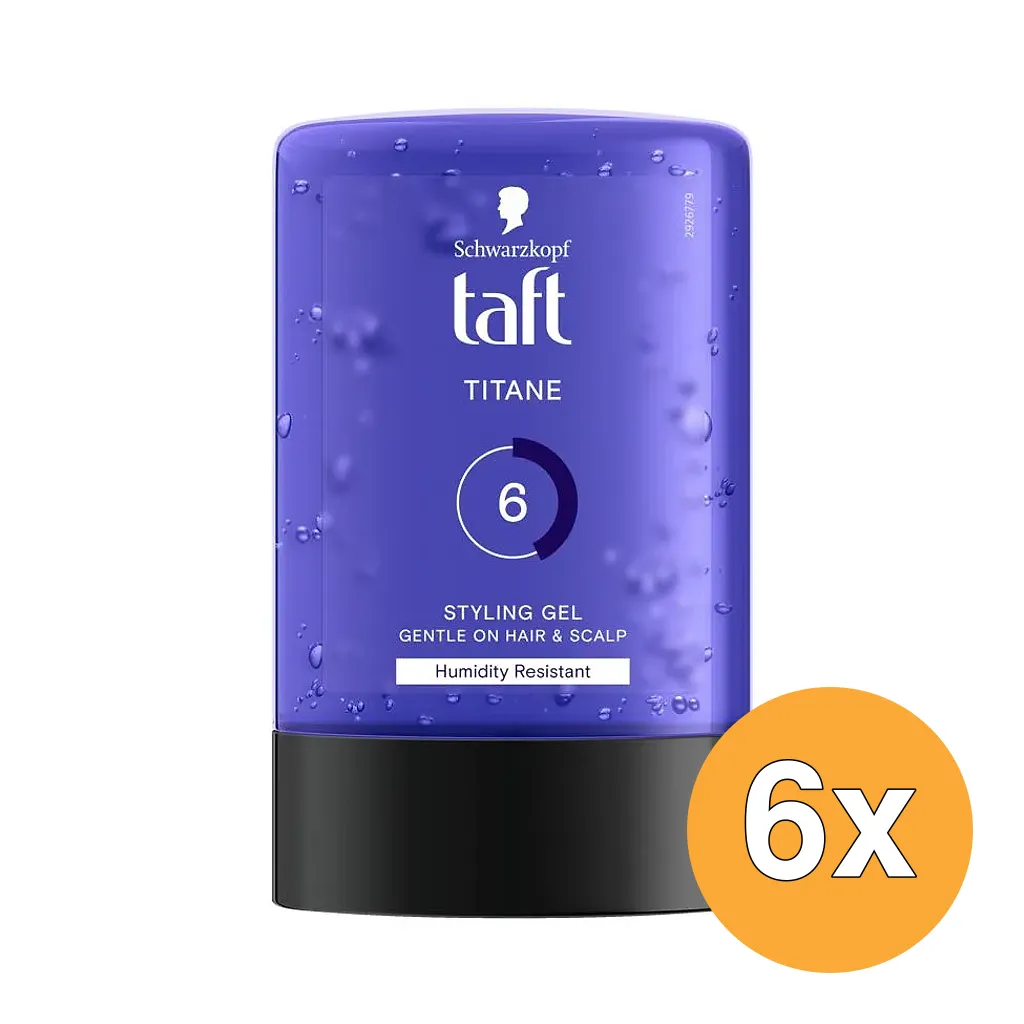 6x Taft Power Gel Titane Tottle (300 ml)