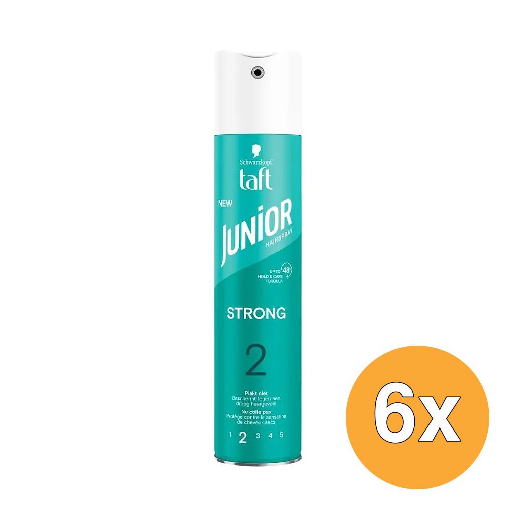 6x Taft Junior Hairspray Strong (250 ml)