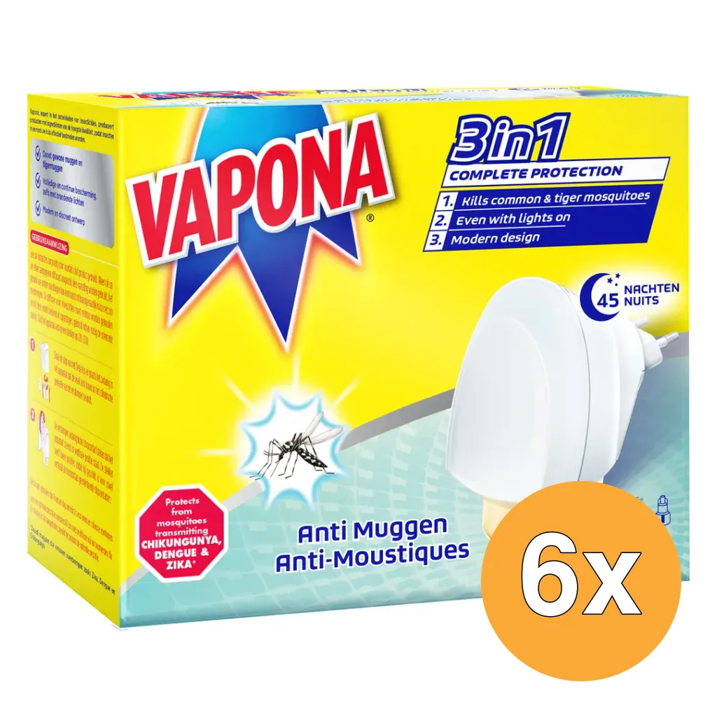 6x Vapona Anti Mug Stekker 45 Nachten (1 stuk)