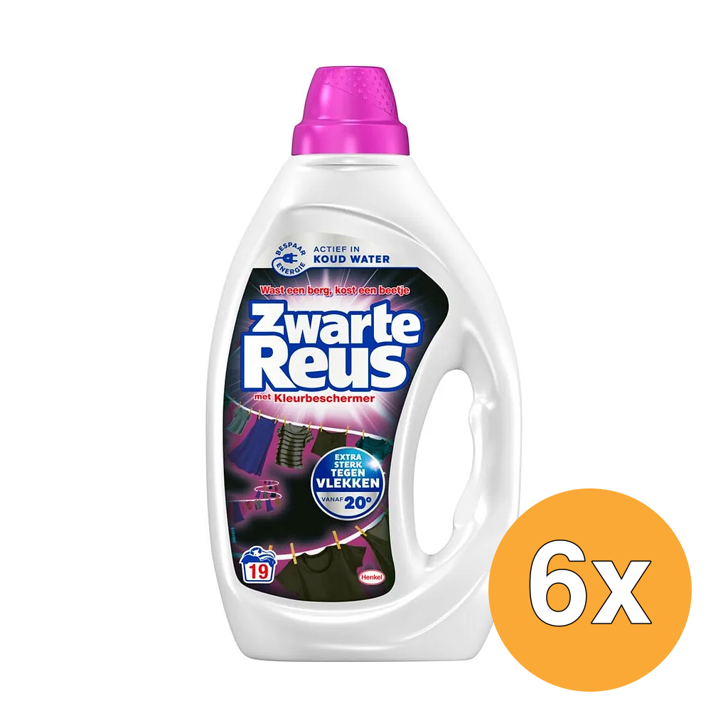 6x Zwarte Reus Wasmiddel Gel (855 ml)