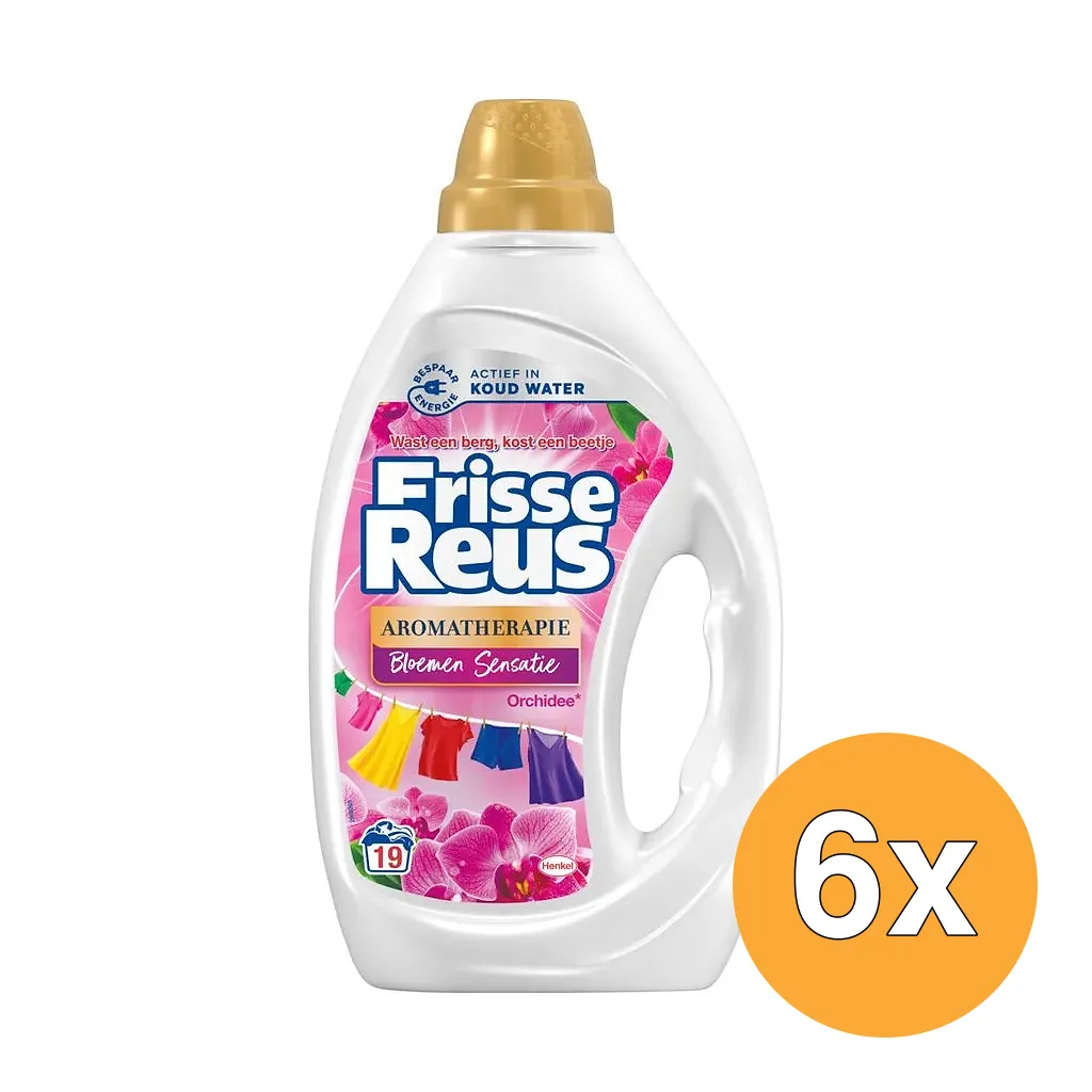 6x Frisse Reus Wasmiddel Gel Orchidee (855 ml)