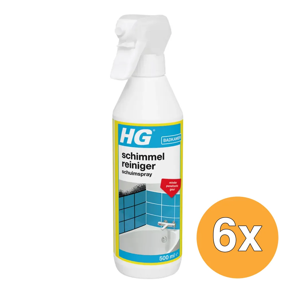 6x HG Schimmelreiniger Schuimspray (500 ml)