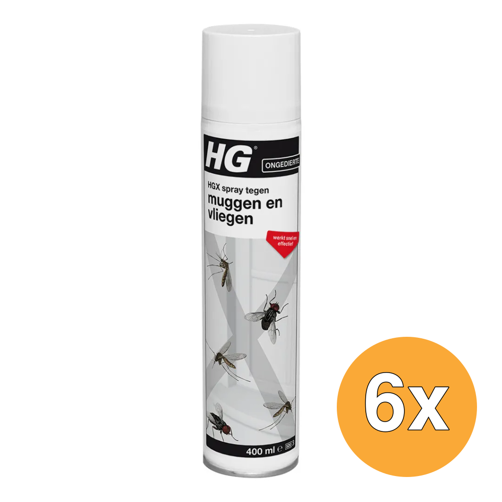 6x HG X Muggen/Vliegen Spray (400 ml)
